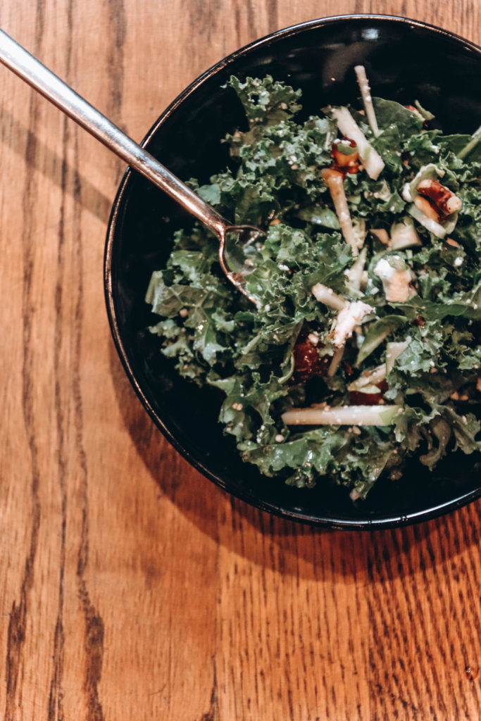 kale and brussel sprout chopped salad with champagne vinaigrette recipe