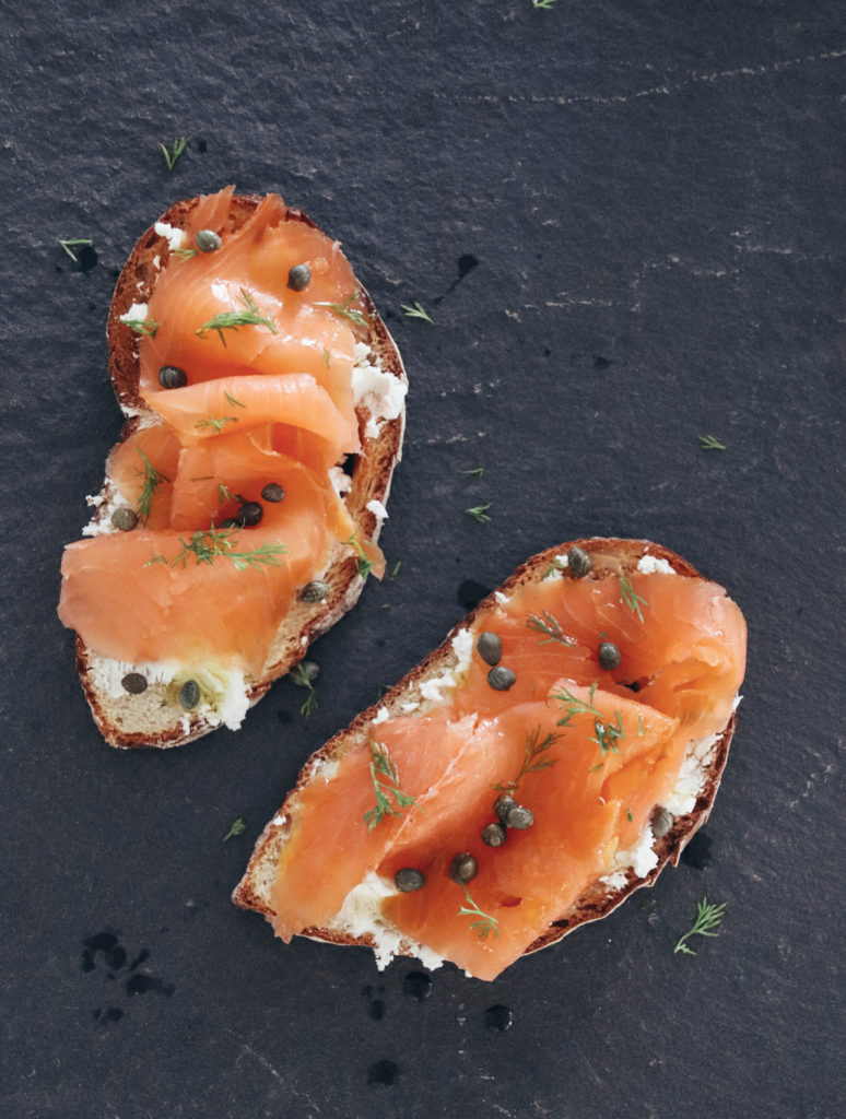 goat cheese lox toast recipe